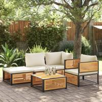 Tuinstoel met kussens massief acaciahout - thumbnail