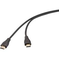SpeaKa Professional SP-13660968 HDMI-kabel HDMI Aansluitkabel HDMI-A-stekker, HDMI-A-stekker 1.00 m Zwart 4K UHD, Vergulde steekcontacten - thumbnail