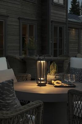 KonstSmide Zwarte tafellampOtranto oplaadbaar - 7823-750