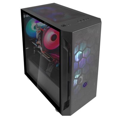 SilverStone sst-fah1mb-pro midi tower behuizing (zwart | 3x usb-a | rgb | tempered glass)