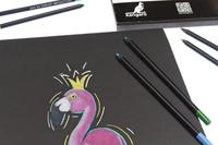 Kangaro K-5597 Tekenblok A5 300 Gram 50 Vel Zwart - thumbnail