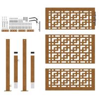 Poort met kruisontwerp 105x130 cm weervast staal - thumbnail