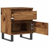 Nachtkastjes 2 st 40x35x50 cm bewerkt hout oud houtkleurig - thumbnail