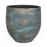 Floran pot madeira blauw goud maat 13x14cm - thumbnail