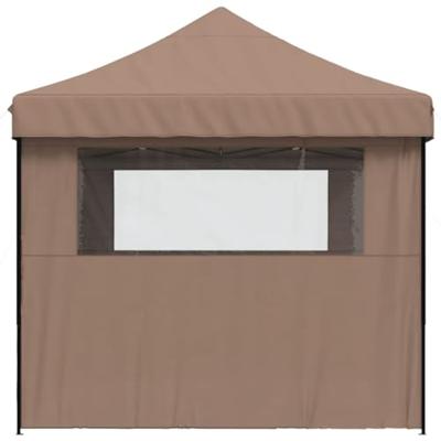 Partytent inklapbaar pop-up met 3 zijwanden bruin Partytent inklapbaar pop-up met 3 zijwanden bruin