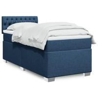 Boxspring met matras stof blauw 80x200 cm - thumbnail