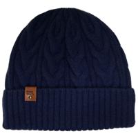 Grofgebreide Wollen Dames Muts in Navy - Stone Valley - thumbnail