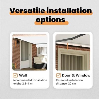 VidaXL Inklapbaar zonnescherm wit 400 × 300 cm polyester en staal