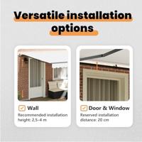 VidaXL Inklapbaar zonnescherm wit 400 × 300 cm polyester en staal - thumbnail