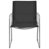 4-delige Loungeset stof en staal zwart - thumbnail