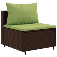 5-delige Loungeset met kussens poly rattan bruin - thumbnail