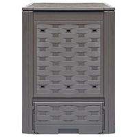 Compostbak 300 L 60x60x83 cm kunststof rattan bruin - thumbnail