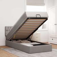 Ottoman bed met matras en LED's 100x200 cm stof taupe - thumbnail