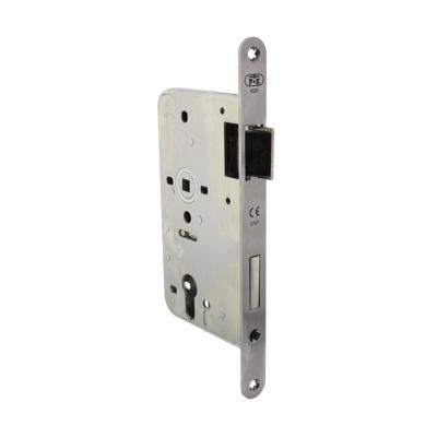 P&E P+E Dag- en nachtslot profielcilindergat 72mm DIN rechts met rvs geborstelde voorplaat 235x20mm P&E P+E Dag- en nachtslot profielcilindergat 72mm DIN rechts met rvs geborstelde voorplaat 235x20mm