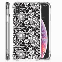 Apple iPhone X | Xs Case Black Flowers - thumbnail