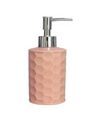Zeepdispenser / Zeeppompje Keramiek Flora - Zalm Roze - 260ml