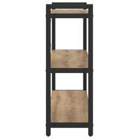 Boekenkast artisanaal eikenkleurig 80 x 30 x 83 cm Bewerkt hout - thumbnail