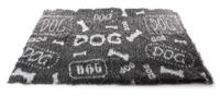 VETBED DOG PRINT GRIJS / WIT GERECYCLED - thumbnail
