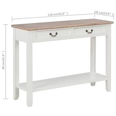 Wandtafel 110x35x80 cm hout wit Wandtafel 110x35x80 cm hout wit