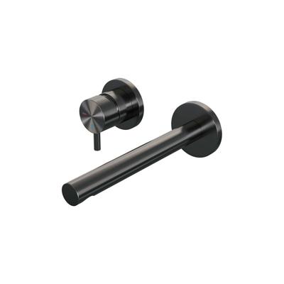 Gunmetal Edition inbouw wastafelmengkraan met rechte uitloop, rozetten B2 gunmetal geborsteld PVD