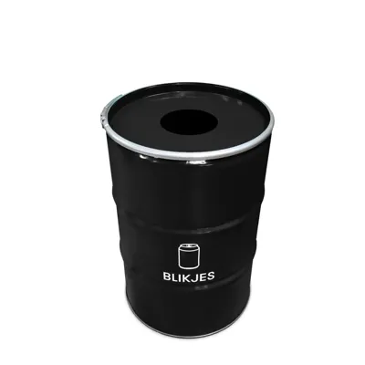 Statiegeld prullenbak 200L - Blikjes - Met gat in deksel