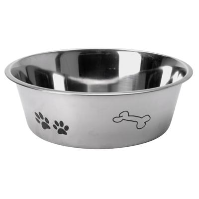 Basic Hondenvoerbak met print 24 cm rvs