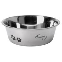 Basic Hondenvoerbak met print 24 cm rvs - thumbnail