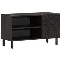 Tv-meubel 80x31x46 cm massief mangohout zwart - thumbnail