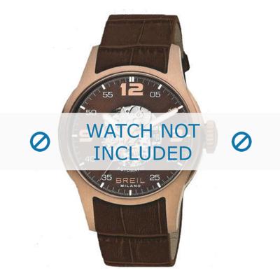 Breil horlogeband BW0271 Croco leder Bruin + geel stiksel Breil horlogeband BW0271 Croco leder Bruin + geel stiksel