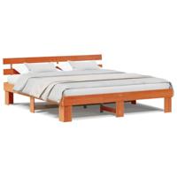 Bedframe met hoofdeinde Bruin 180 x 200 cm Massief grenenhout - thumbnail