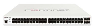 Fortinet Btbr48 | Fs-248e-poe | Fortiswitch-248e-poe L2/L3 PoE switch + waarbij 48 x GE RJ45 poorten (24) compatibel met PoE +, 4 x 1 GE SFP-sleuven.