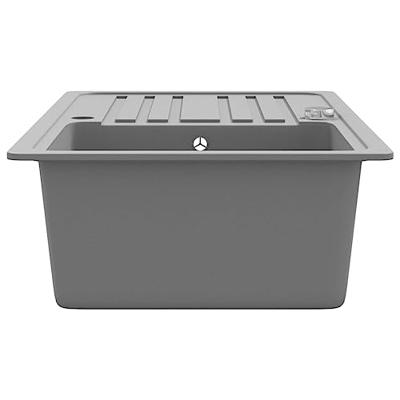 Spoelbak graniet enkele bak met afvoer omkeerbaar grijs Spoelbak graniet enkele bak met afvoer omkeerbaar grijs