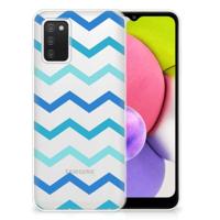 Samsung Galaxy A03S | TPU bumper | Zigzag Blauw - thumbnail