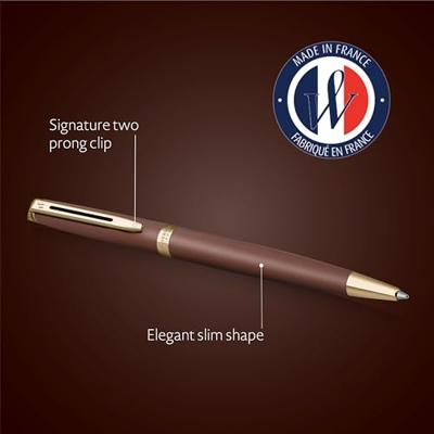 Waterman Hémisphère Metalic balpen, medium, koperrood GT, giftbox