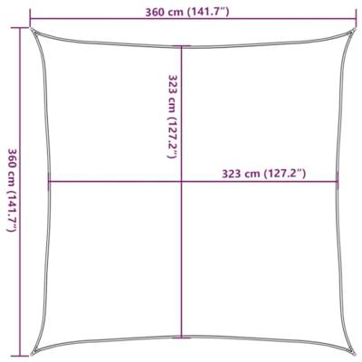 VidaXL Zonnezeil 3,6x3,6 m 100% polyester oxford lichtgrijs VidaXL Zonnezeil 3,6x3,6 m 100% polyester oxford lichtgrijs