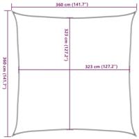 VidaXL Zonnezeil 3,6x3,6 m 100% polyester oxford lichtgrijs - thumbnail