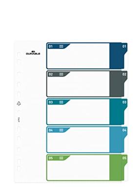 Durable 679327 Register DIN A4+ 1-5 Polypropyleen Meerdere kleuren 5 tabbladen 679327 Durable 679327 Register DIN A4+ 1-5 Polypropyleen Meerdere kleuren 5 tabbladen 679327