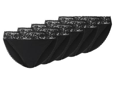 esmara Set van 5 dames onderbroeken (Zwart, L (44/46))