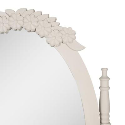 Clayre & Eef Staande Spiegel 85x30x180 cm Grijs Houtproduct Ovaal