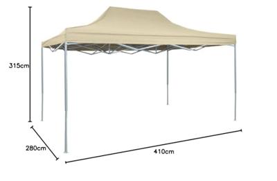 VidaXL Partytent inklapbaar 3x4 m staal crème