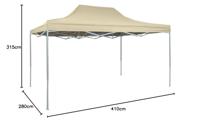 Partytent inklapbaar 3x4 m staal crme - thumbnail