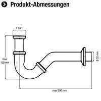 Cornat Bidetsifon Messing Ch 1 1/4 215 - T317503 - thumbnail