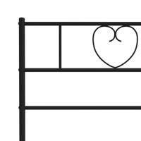 Bedframe met hoofdbord metaal zwart 193x203 cm - thumbnail