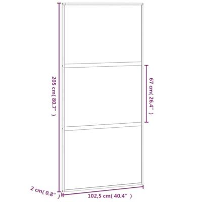 VidaXL Schuifdeur 102,5x205 cm gehard glas en aluminium zwart