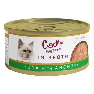 Cadilo Daily Delights - tonijn met ansjovis in bouillon - natvoer kat (70 g) 2 verpakkingen (12 x 70g)