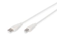 Digitus AK-300102-030-E USB-kabel USB 2.0 USB-A stekker, USB-B stekker 3.00 m Beige - thumbnail