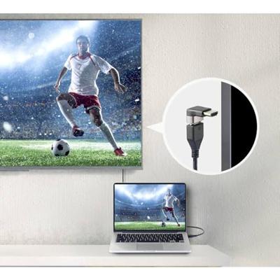 SpeaKa Professional SP-11306836 HDMI Adapter [1x HDMI-stekker - 1x HDMI-bus] Zwart, Zilver UHD 8K @ 60 Hz, UHD 4K @ 120 Hz 90° haaks naar onder