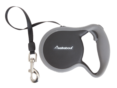 Walkabout Retractable Leash Zwart S