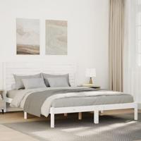 Bedframe extra lang zonder matras massief hout wit 140x220 cm - thumbnail
