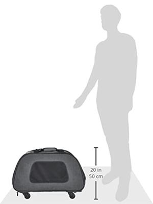 Trixie reismand trolley zwart / lichtgrijs 67x34x43 cm - thumbnail